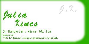 julia kincs business card